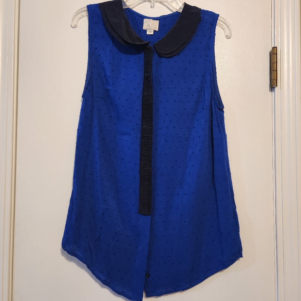 Postage Stamp by Anthropologie Royal Blue Sleeveless Top, size 4
